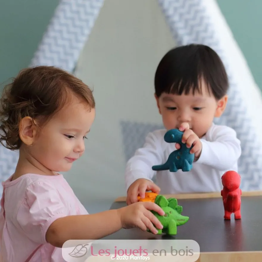 Figurines - 4 dinosaures multicolore Plan Toys