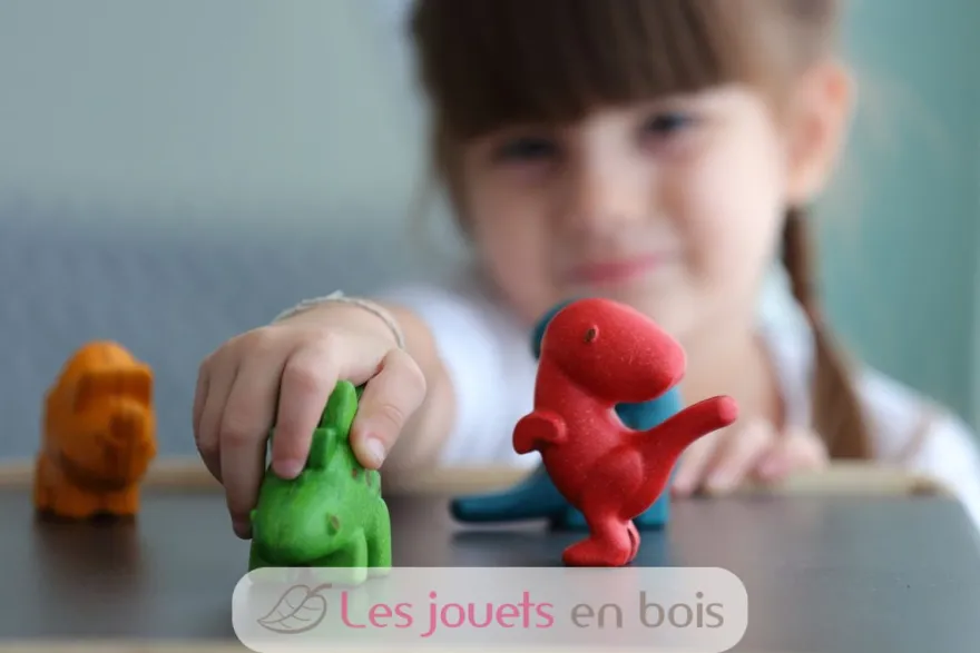 Figurines - 4 dinosaures multicolore Plan Toys