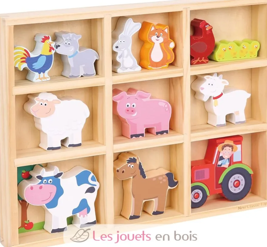 Figurines en bois Animaux Ferme - New Classic Toys