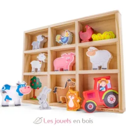 Figurines en bois Animaux Ferme - New Classic Toys