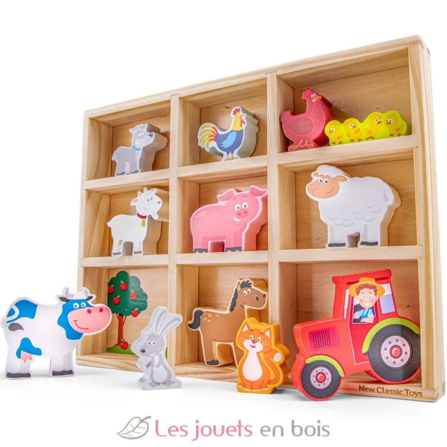 Figurines en bois Animaux Ferme - New Classic Toys