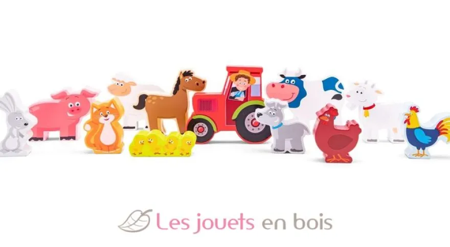 Figurines en bois Animaux Ferme - New Classic Toys