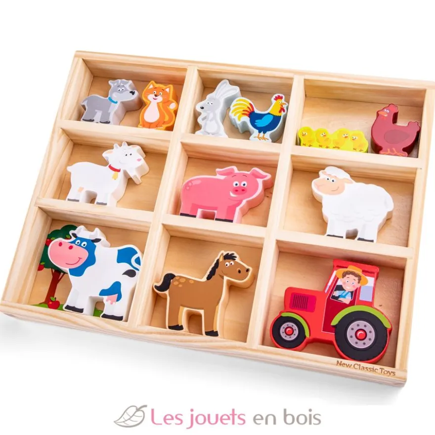 Figurines en bois Animaux Ferme - New Classic Toys