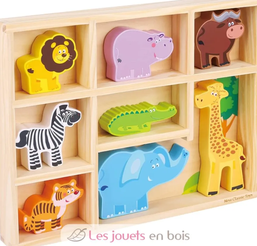 Figurines en bois Animaux Safari - New Classic Toys