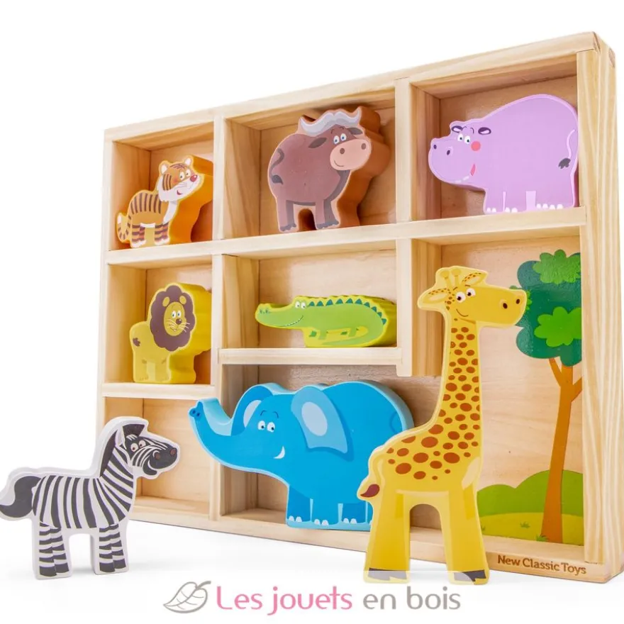 Figurines en bois Animaux Safari - New Classic Toys