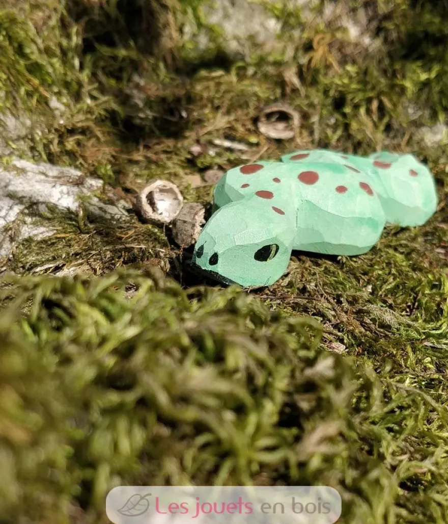 Figurine Serpent en bois, vert - Wudimals
