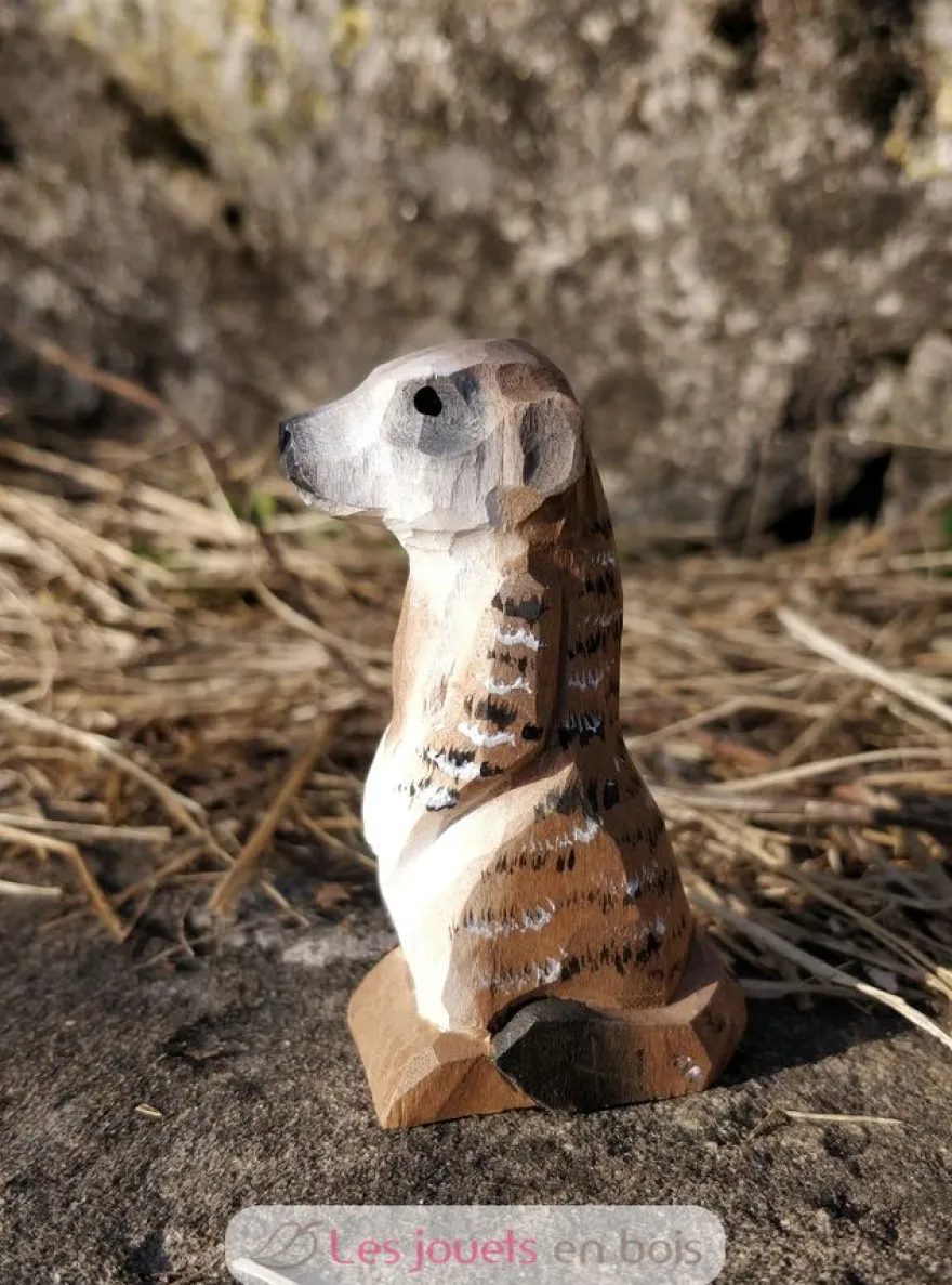 Figurine Suricate en bois, marron - Wudimals