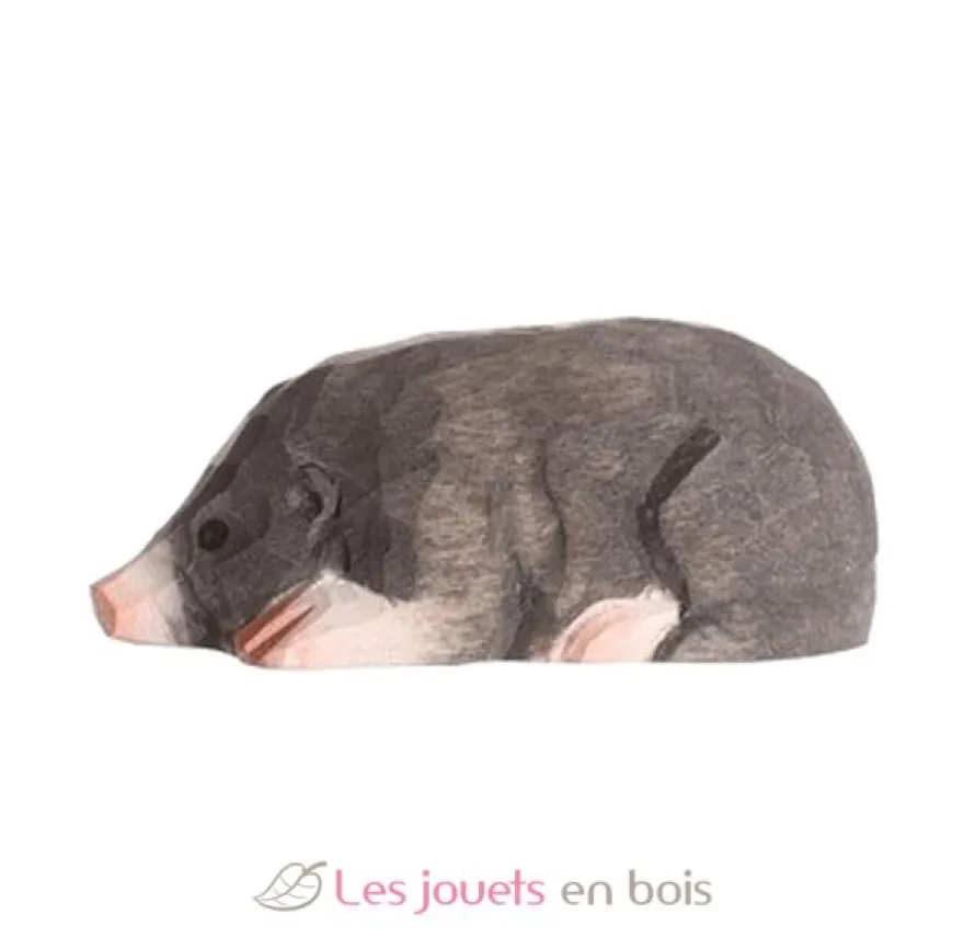 Figurine Taupe en bois noire - Wudimals