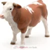 Figurine Taureau simmental marron et blanc Papo