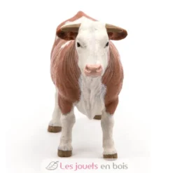 Figurine Taureau simmental marron et blanc Papo