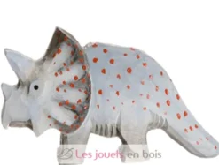 Figurine Tricératops en bois gris - Wudimals