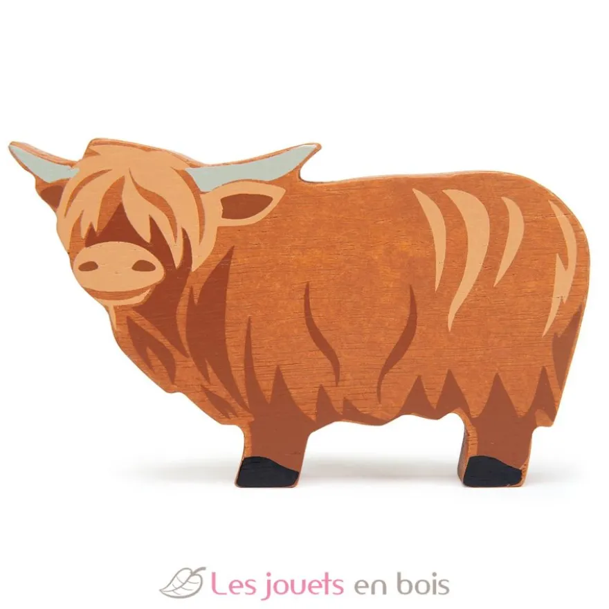 Figurine Vache Highland en bois - Tender Leaf Toys
