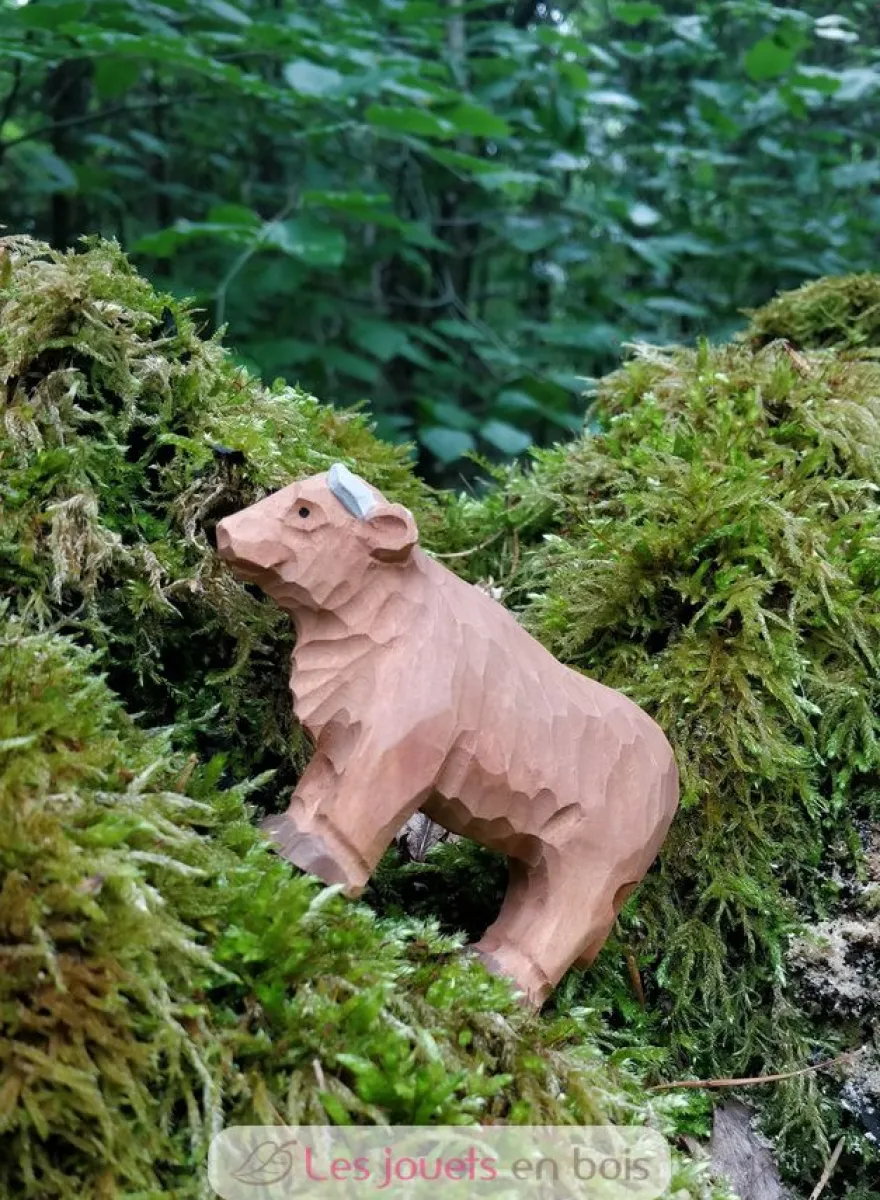 Figurine Vache Highland en bois marron - Wudimals