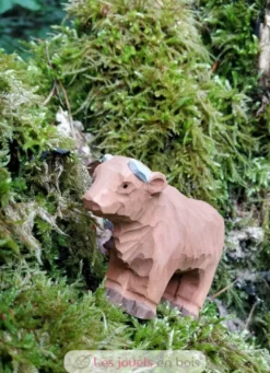 Figurine Vache Highland en bois marron - Wudimals