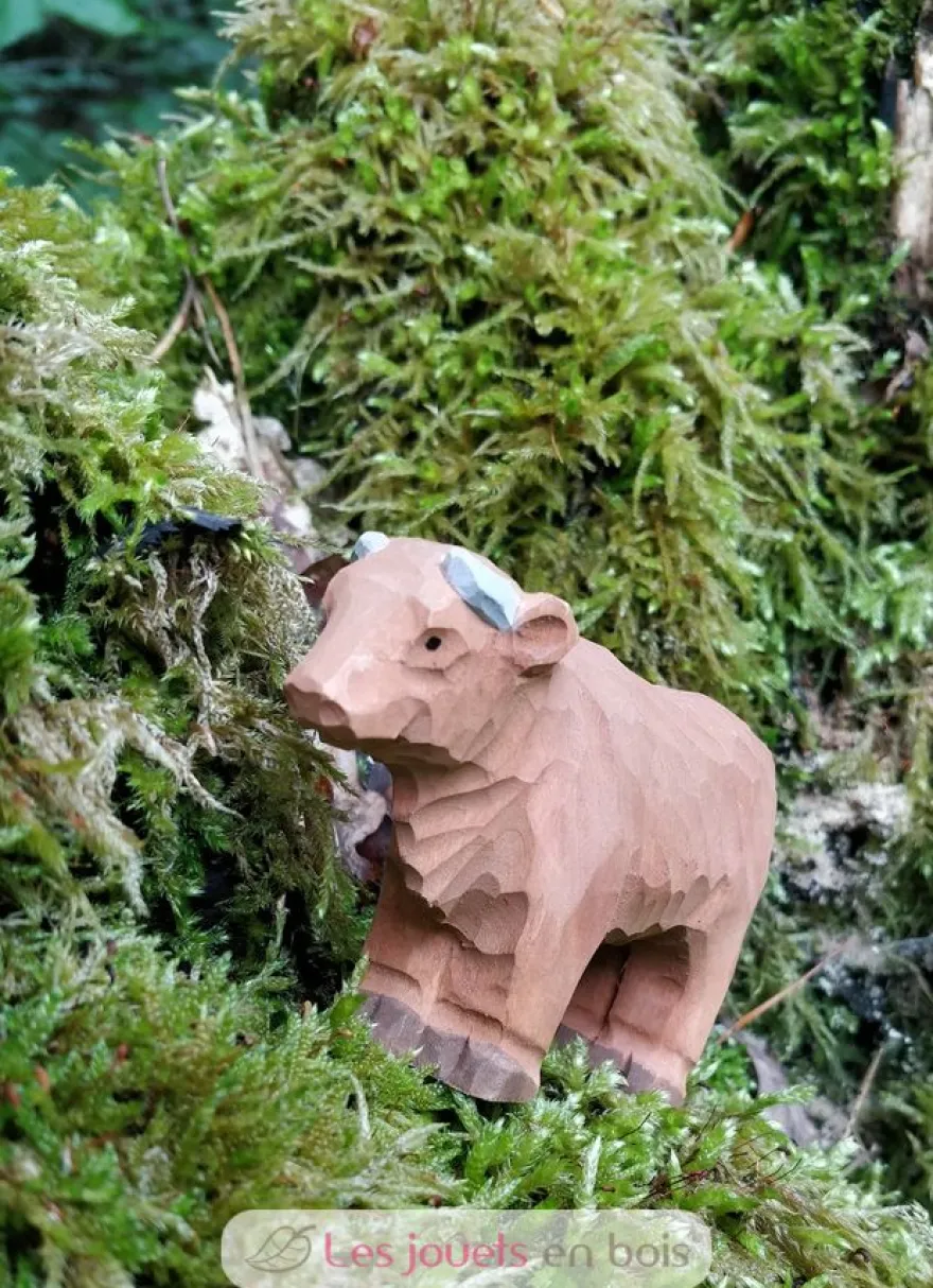 Figurine Vache Highland en bois marron - Wudimals