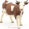 Figurine vache Simmental marron et blanc - Papo