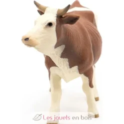 Figurine vache Simmental marron et blanc - Papo
