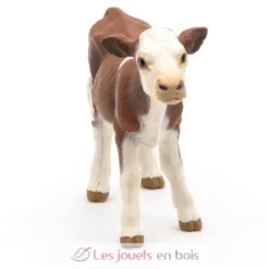 Figurine veau Simmental marron et blanc - Papo