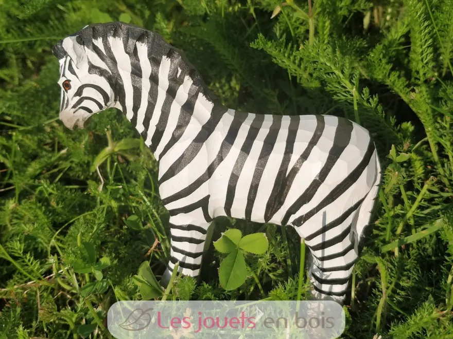 Figurine Zébre en bois, noir et blanc - Wudimals