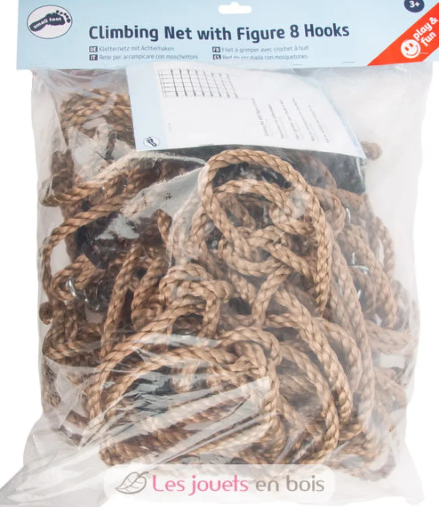 Filet à grimper avec crochet à huit cordes marron Small Foot Compagny