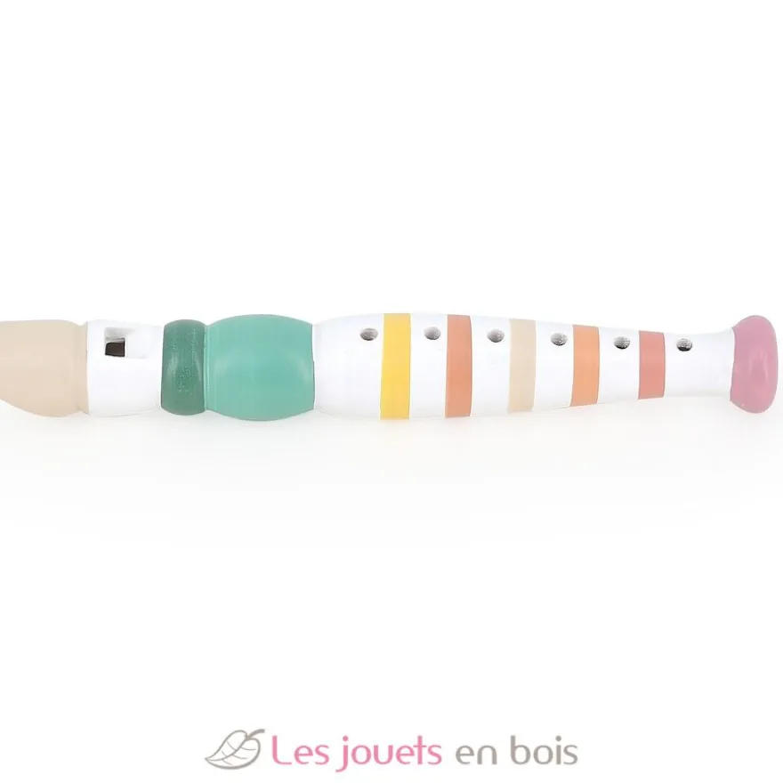 Flûte rayée multicolore en bois - Vilac