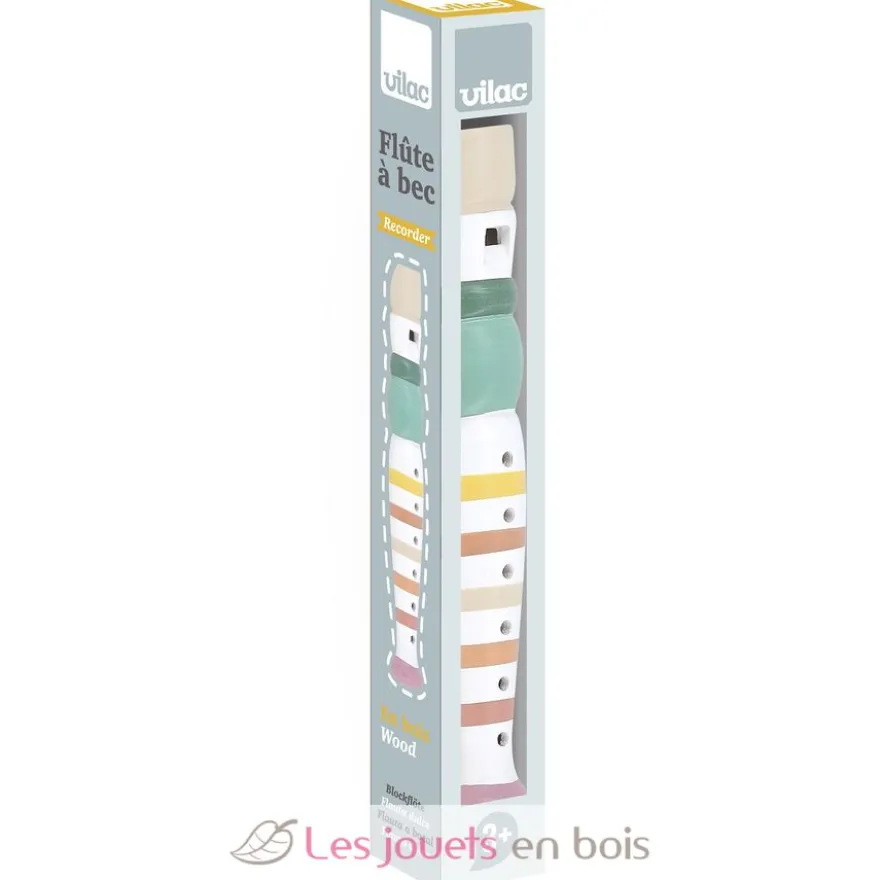 Flûte rayée multicolore en bois - Vilac