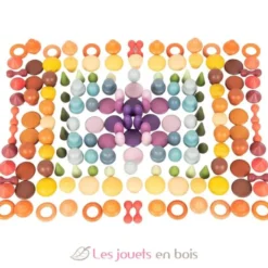 Formes en bois colorées 168 pcs - TickiT