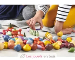 Formes en bois colorées 168 pcs - TickiT