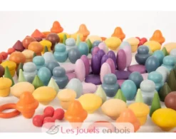 Formes en bois colorées 168 pcs - TickiT