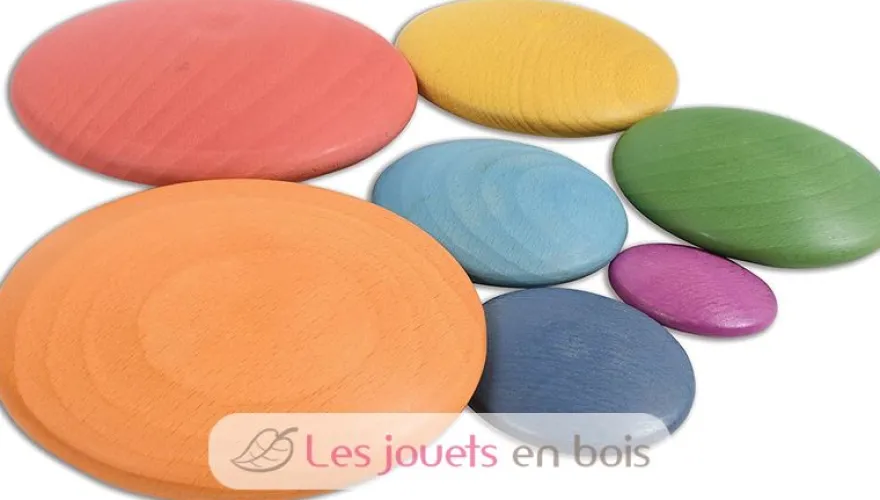 Galets en bois arc-en-ciel - TickiT