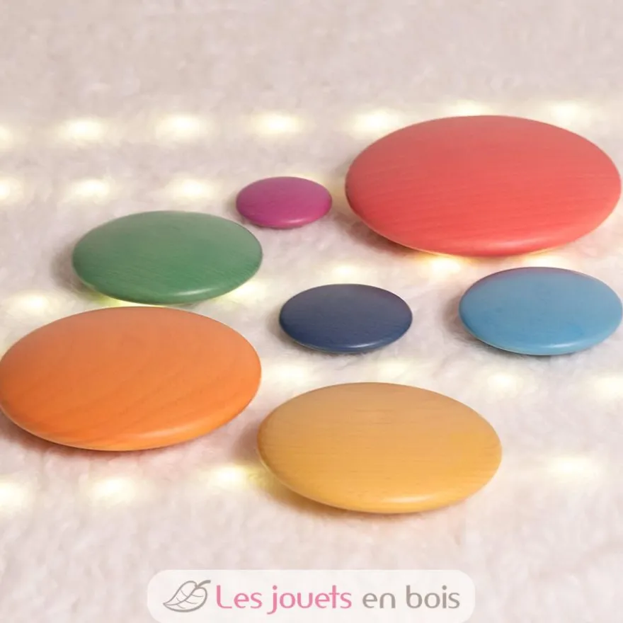 Galets en bois arc-en-ciel - TickiT