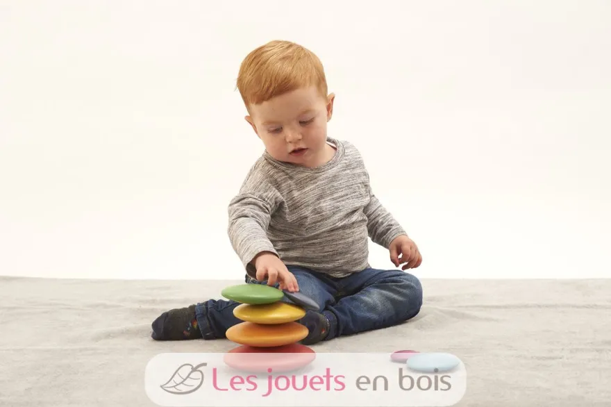 Galets en bois arc-en-ciel - TickiT