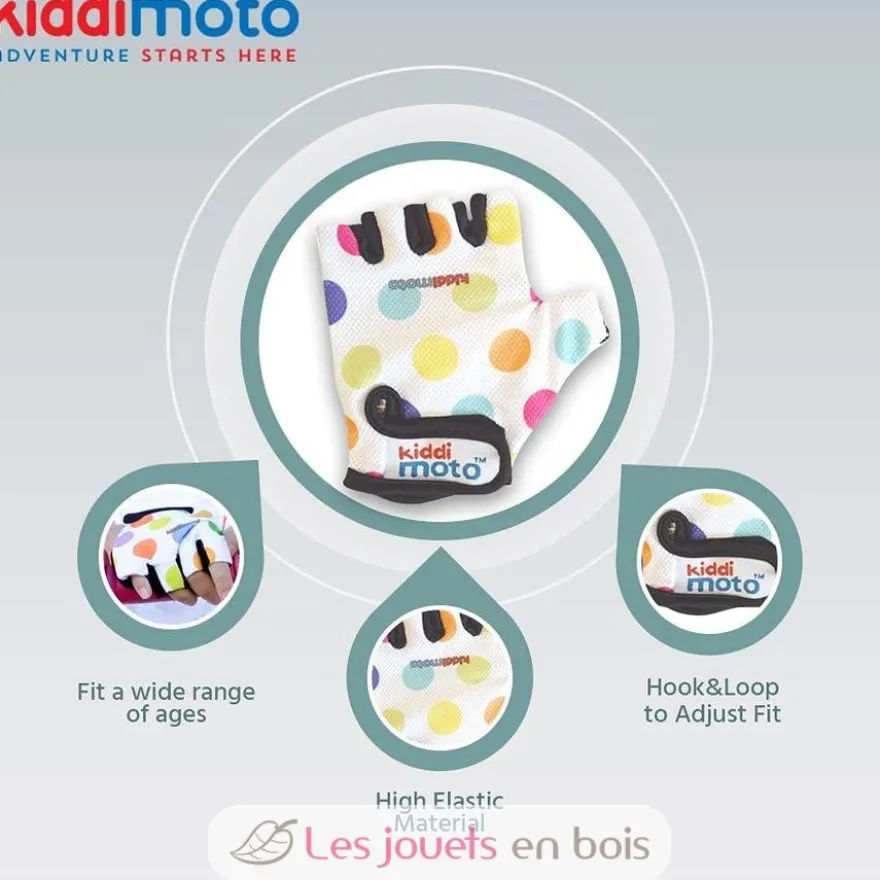 Gants Pastel Dotty MEDIUM - Kiddimoto