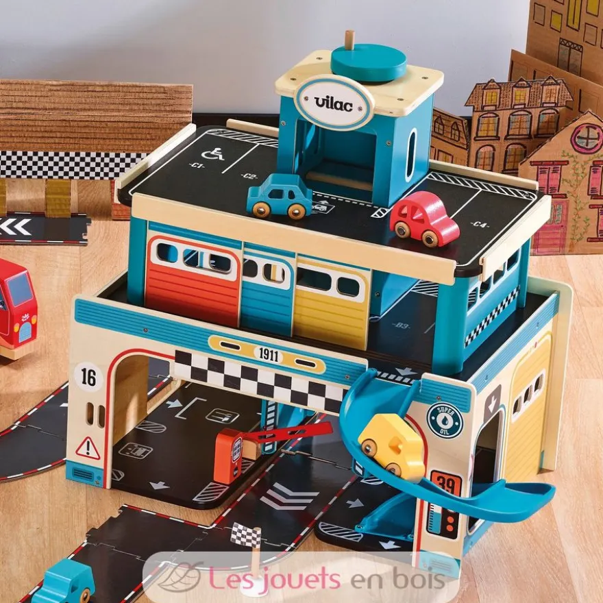 Garage en bois vintage Vilacity - Vilac