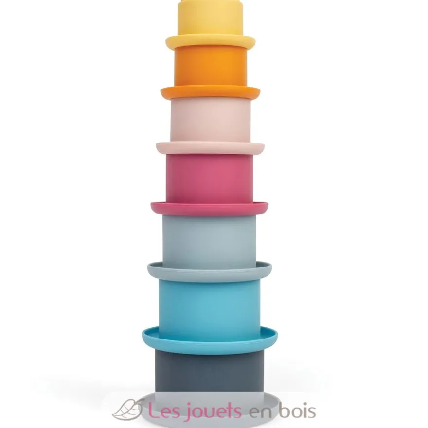 Gobelets de bain empilables en silicone 100% naturel - Bigjigs Toys