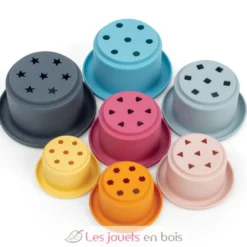 Gobelets de bain empilables en silicone 100% naturel - Bigjigs Toys