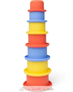 Gobelets gigognes en silicone rouge, bleu et jaune - Little L