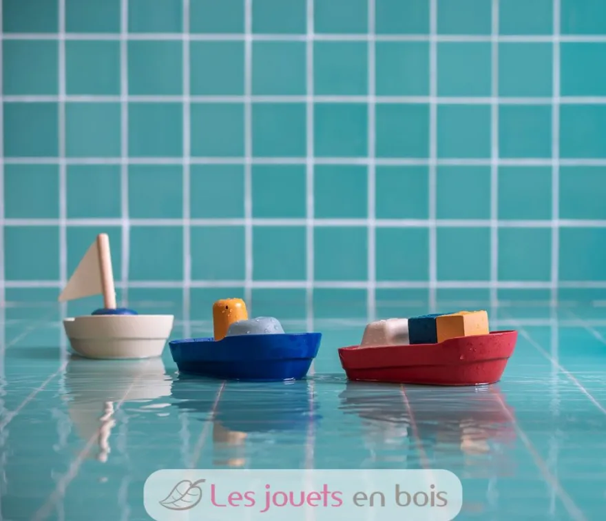Grand bateau modulable bleu 21 cm - Plan Toys