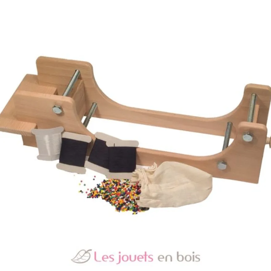 Grand cadre de tissage avec perles - Dieters Holzspielzeug