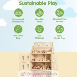 Grande maison de poupées Victorienne en bois sur 4 niveaux - Plan Toys