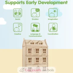 Grande maison de poupées Victorienne en bois sur 4 niveaux - Plan Toys