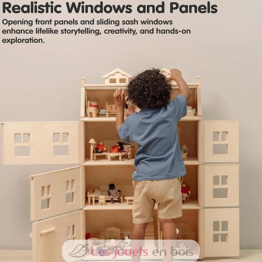 Grande maison de poupées Victorienne en bois sur 4 niveaux - Plan Toys