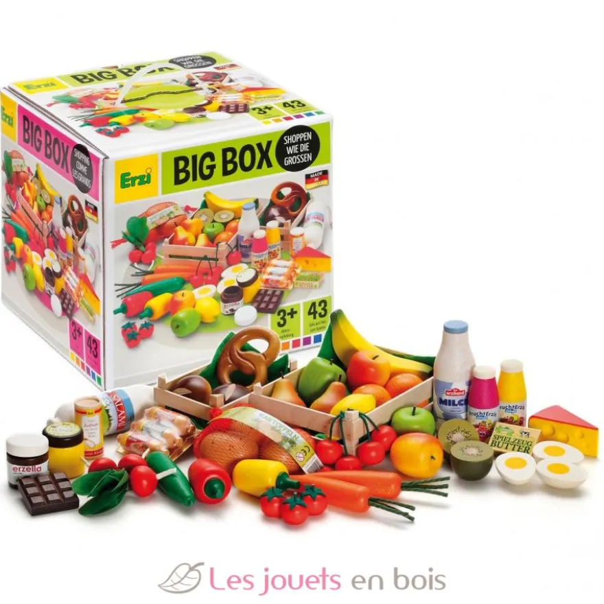 Grand set d'épicerie en bois 43 pcs - Erzi