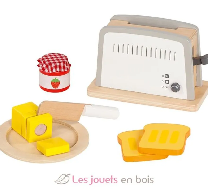 Grille-pain en bois blanc et gris - Goki