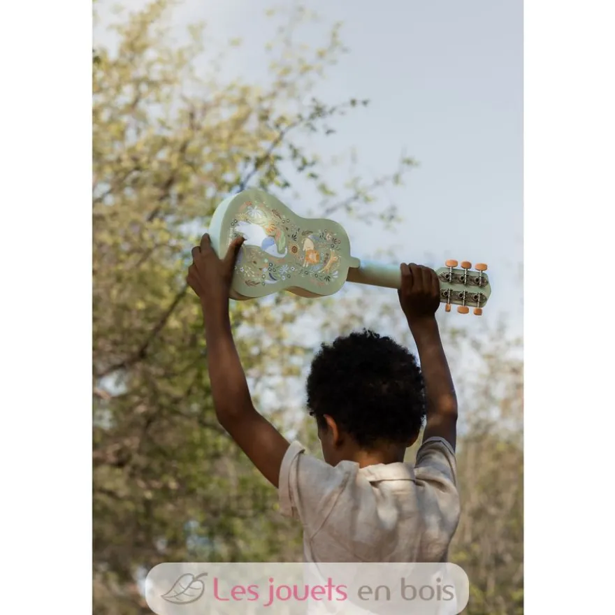 Guitare en bois verte Safari Friends - Dès 3 ans - Little Dutch