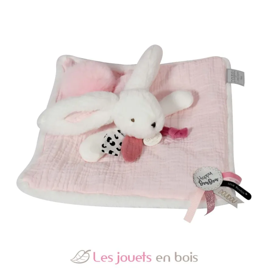 Happy Blush Doudou Pompon Rose - Doudou et Compagnie