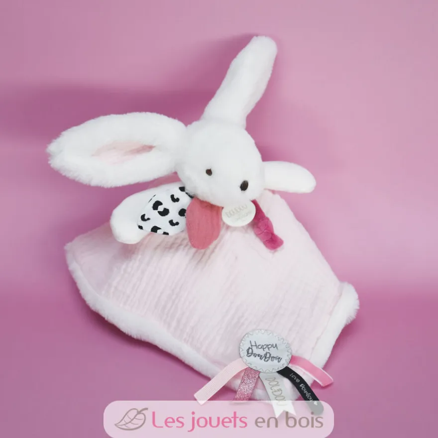 Happy Blush Doudou Pompon Rose - Doudou et Compagnie