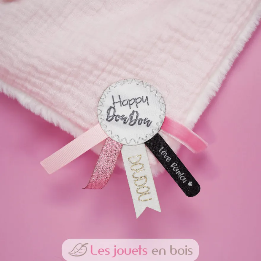 Happy Blush Doudou Pompon Rose - Doudou et Compagnie