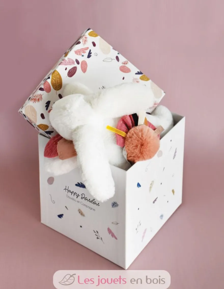 Happy Boho Lapin Pompon Terracota - Doudou et Compagnie