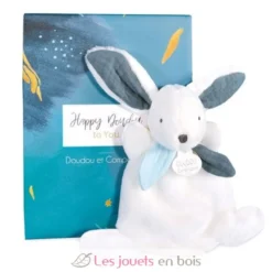 Happy Pop Mini Doudou Lapin bleu 17 cm - Doudou et Compagnie